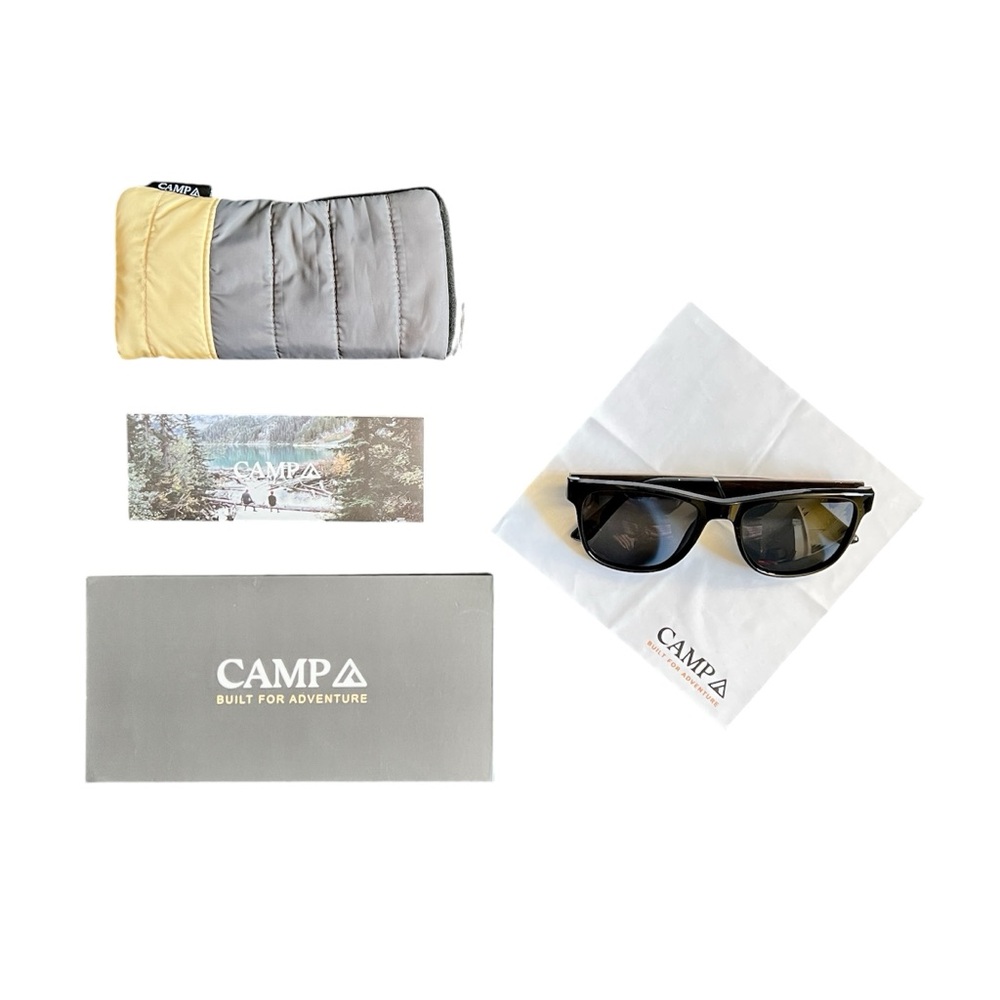 Campa Sunglasses with Case, Cloth & Box Black Like New Stylish Vacation Eyewear